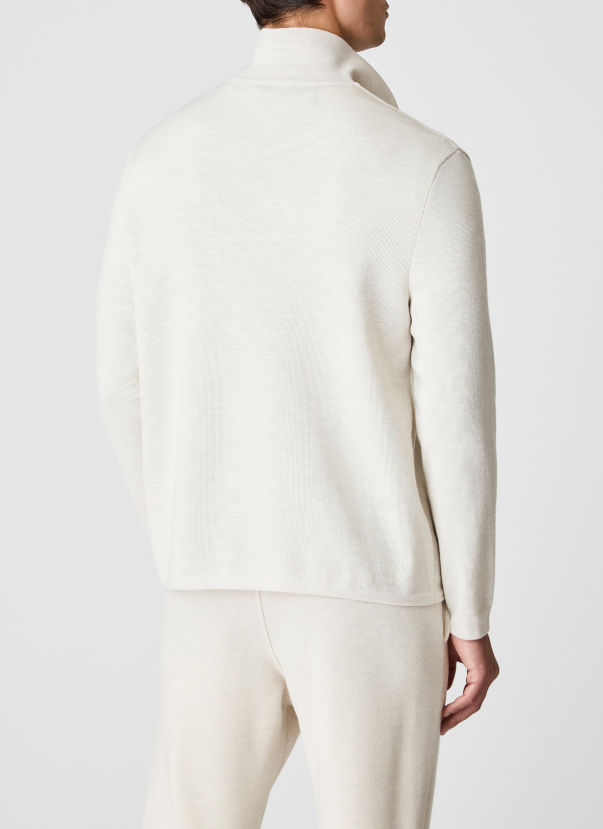 Strickjacke Knopf 1/1 Arm, Off White Rückansicht