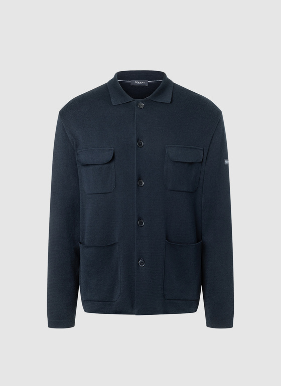 Strick Blazer Navy Frontansicht