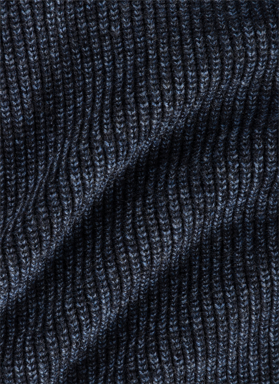 Strickjacke Zip 1/1 Arm Navy Frontansicht