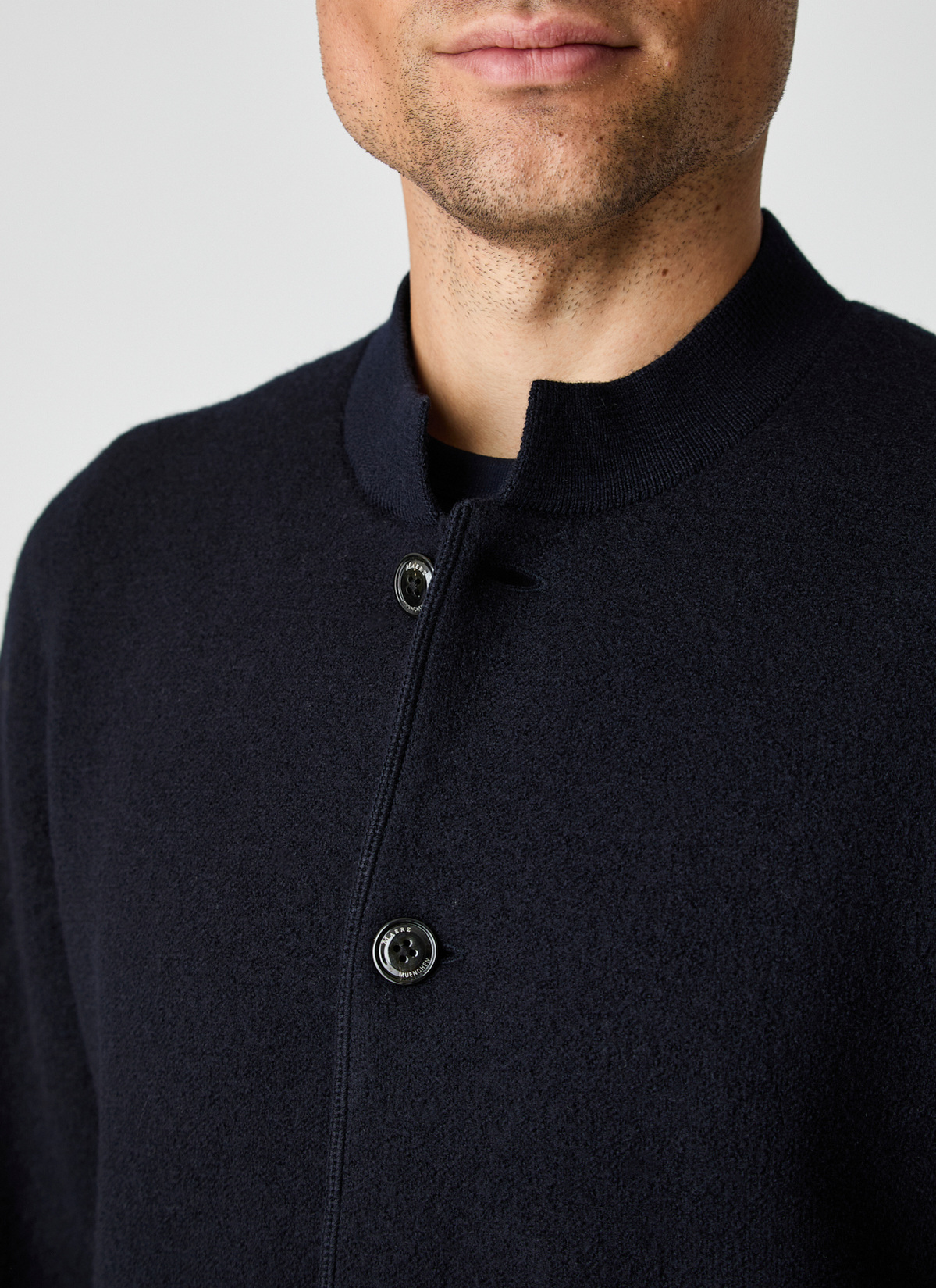 Strickjacke Knopf 1/1 Arm, Navy Detailansicht 2