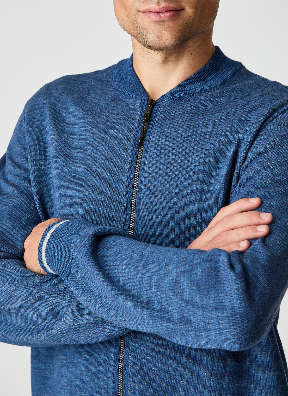 Strickjacke mit Kapuze 1/1 Arm, Deep Sea Detailansicht 2