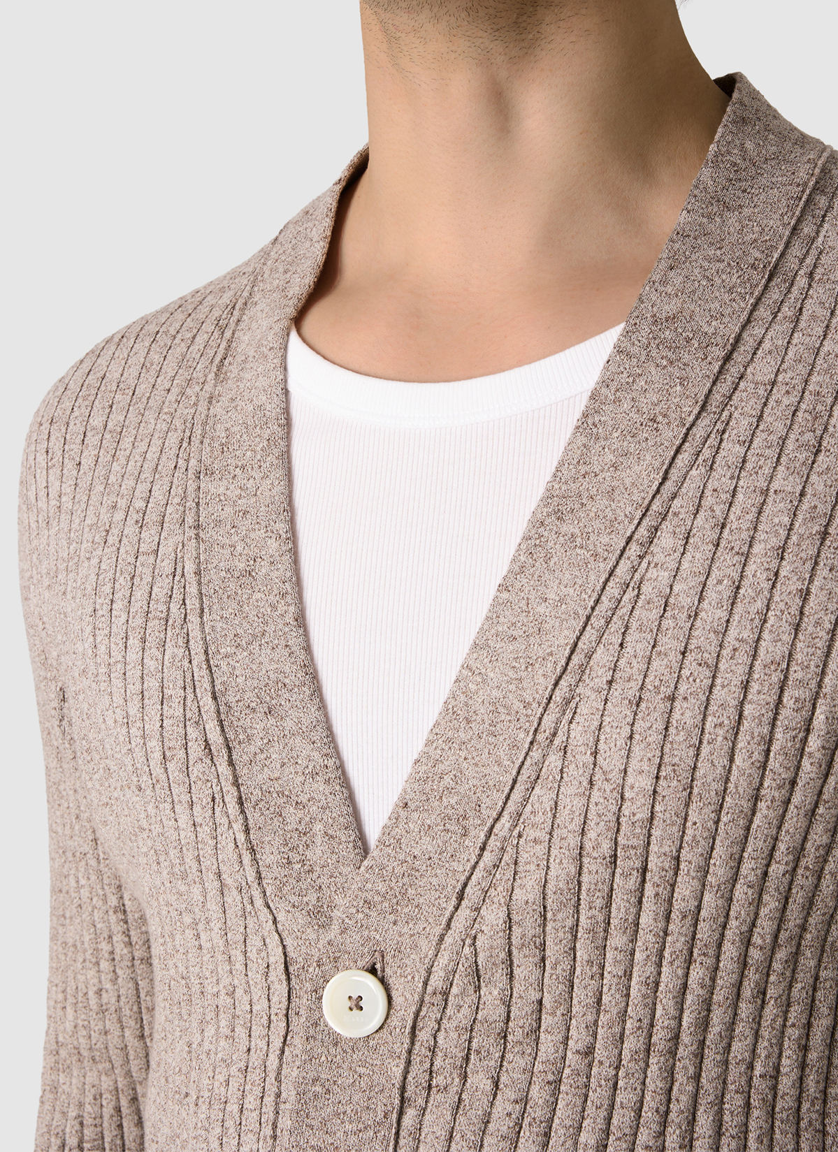 Strickjacke Knopf 1/1 Arm, Pale Brown Detailansicht 1