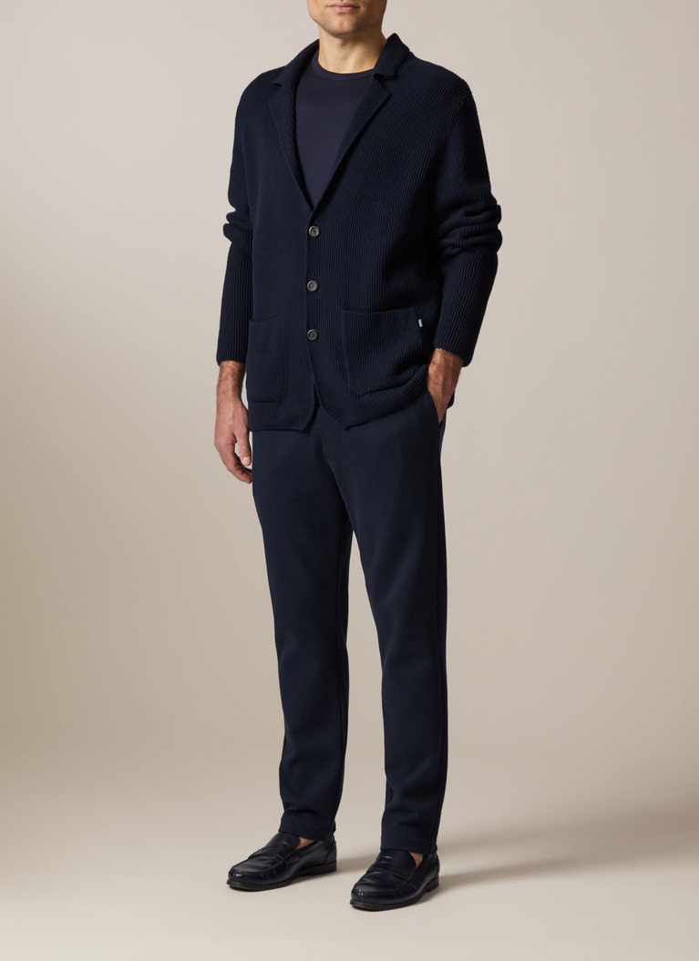 Strick Blazer, Navy Detailansicht 2