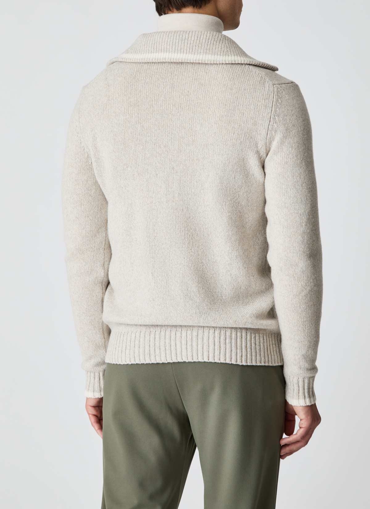 Strickjacke Zip 1/1 Arm, Gravel Path Rückansicht