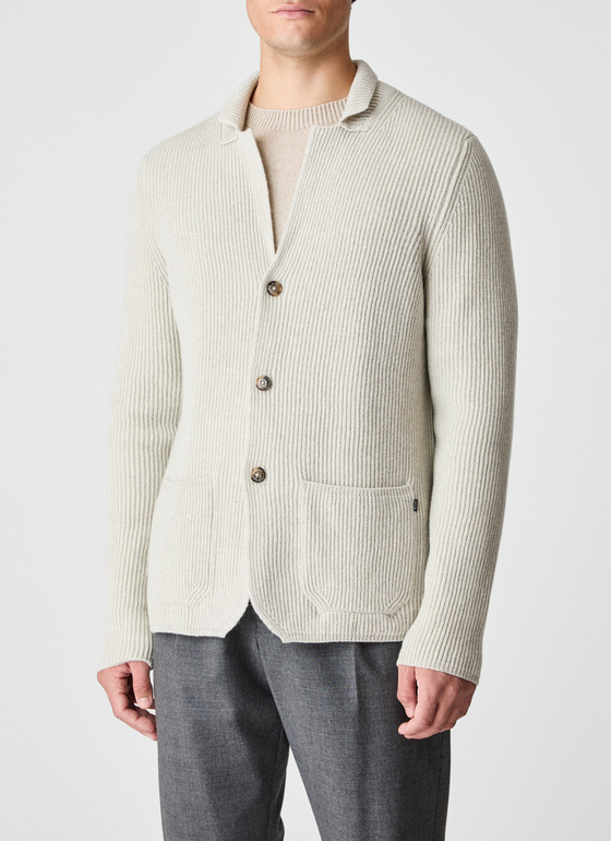 Strick Blazer Mascarpone Cream Frontansicht