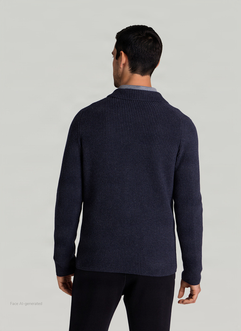 Strick Blazer, Midnight Blue Rückansicht