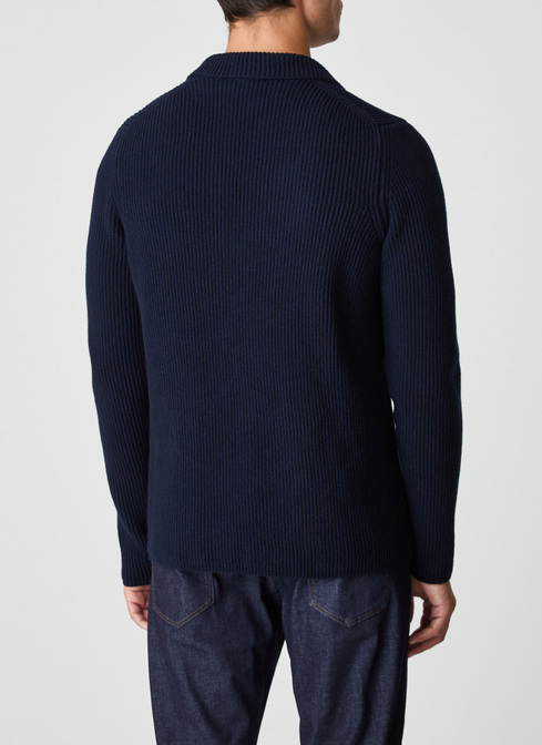 Strick Blazer, Navy Rückansicht