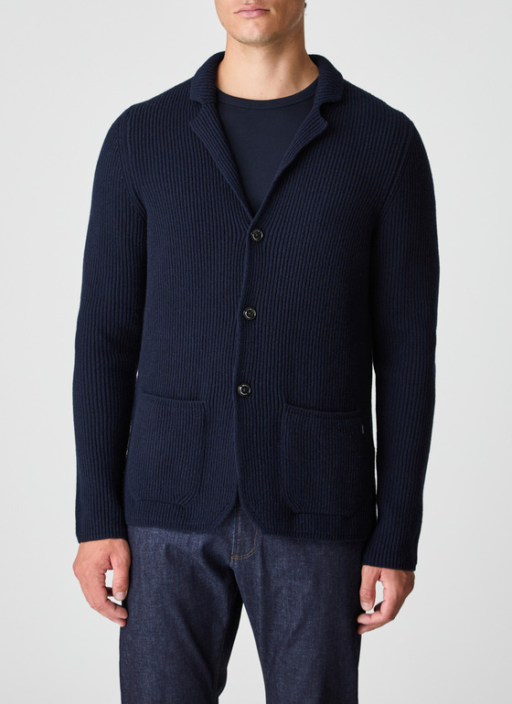 Strick Blazer Navy Frontansicht