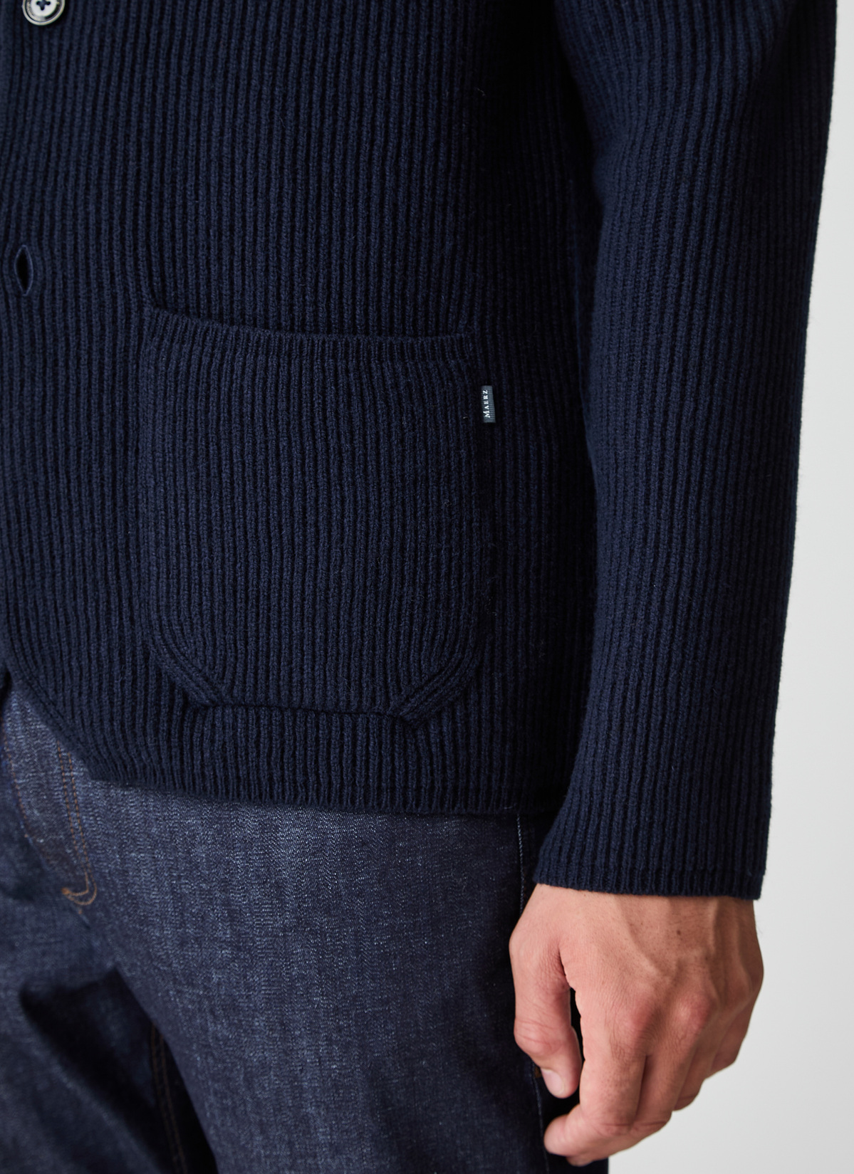 Strick Blazer, Navy Detailansicht 2
