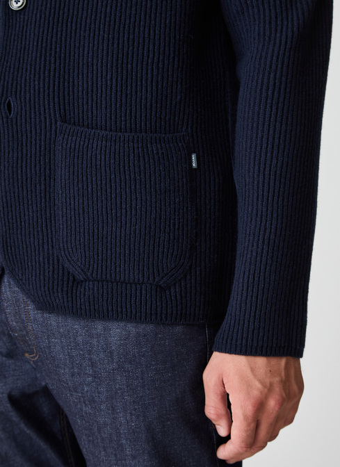 Strick Blazer, Navy Detailansicht 2
