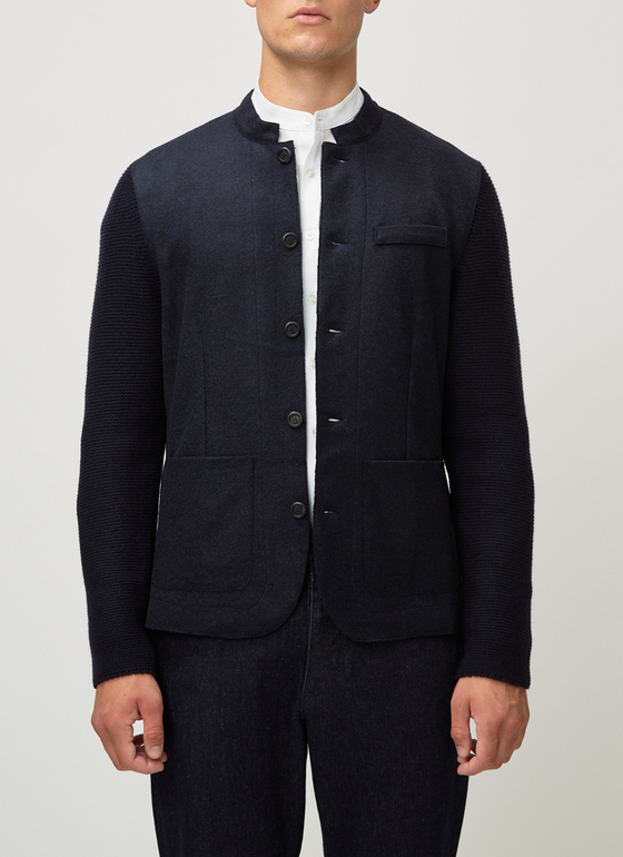 Strick Blazer Navy Frontansicht