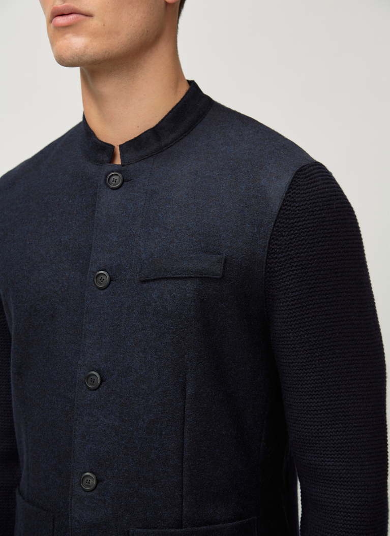Strick Blazer, Navy Detailansicht 2