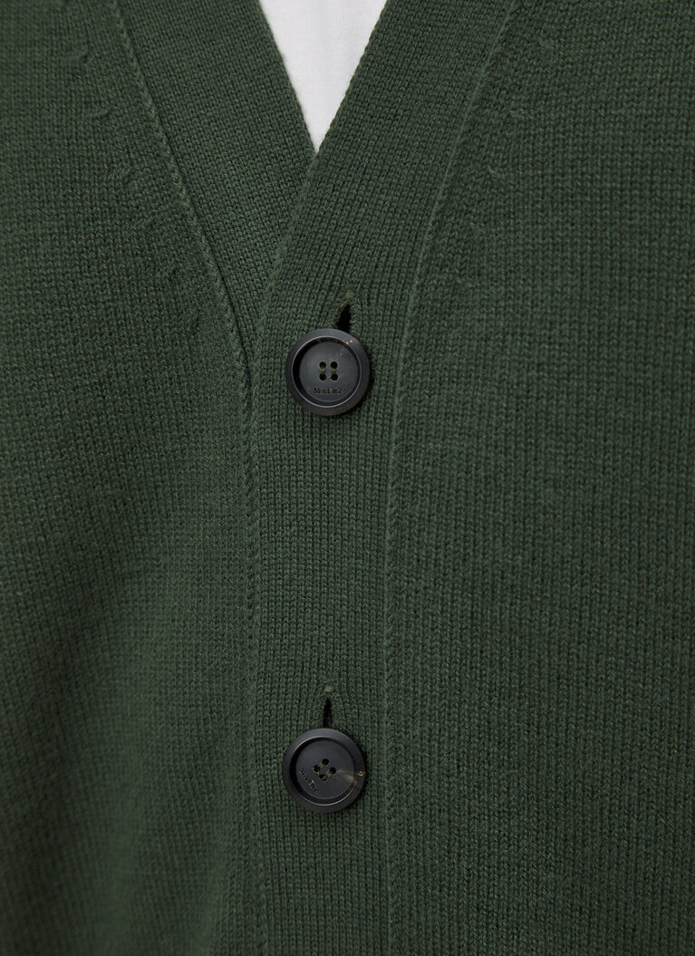 Strick Cardigan 1/1 Arm, Dark Green Detailansicht 1