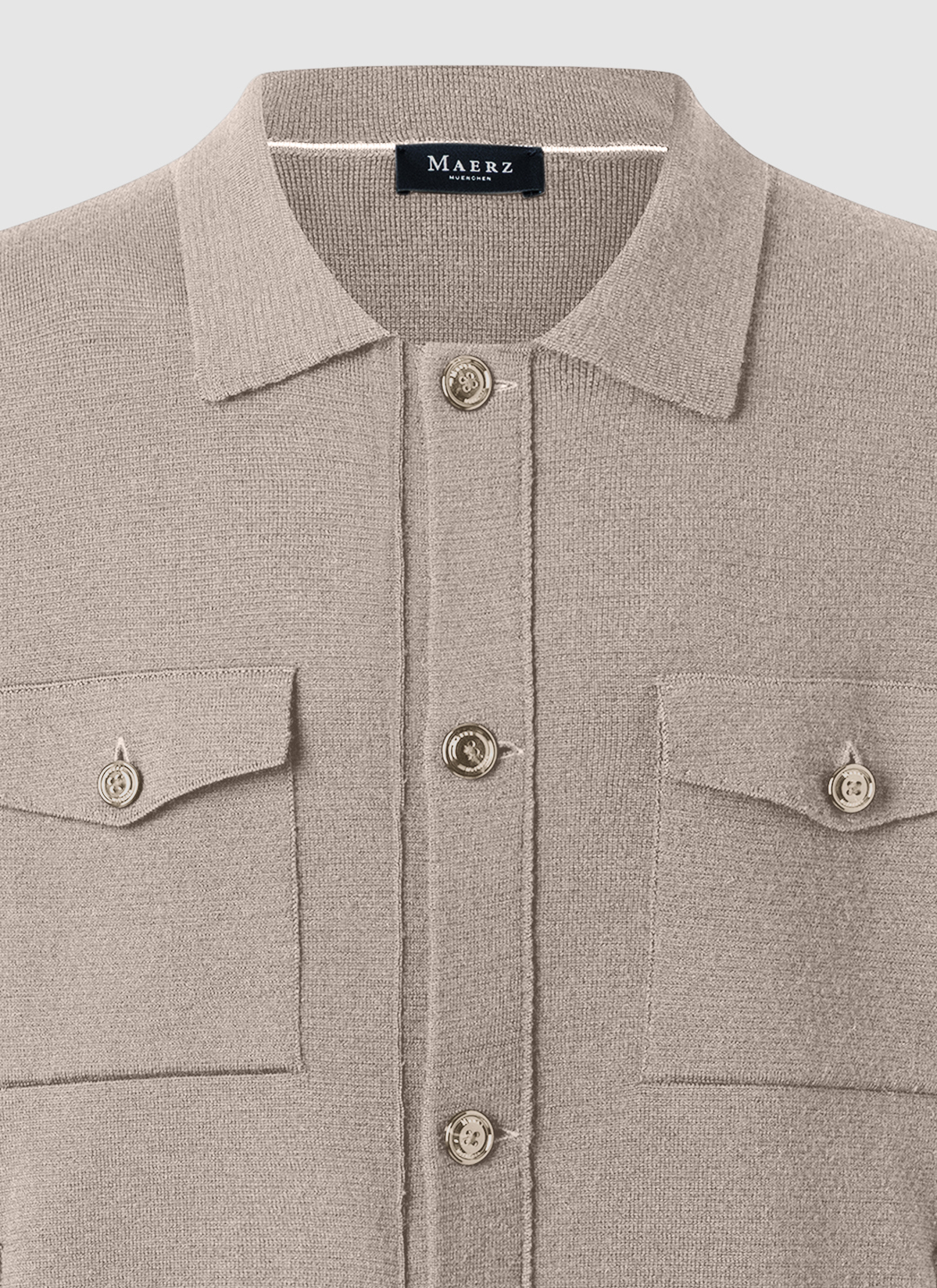 Strickjacke Knopf 1/1 Arm, Iced Latte Detailansicht 1