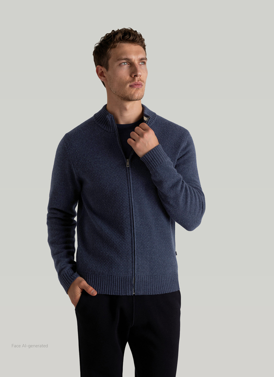 Strick Blazer Midnight Blue Frontansicht