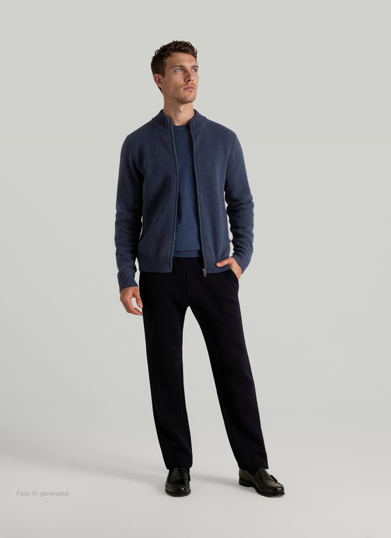 Strick Blazer Midnight Blue Frontansicht