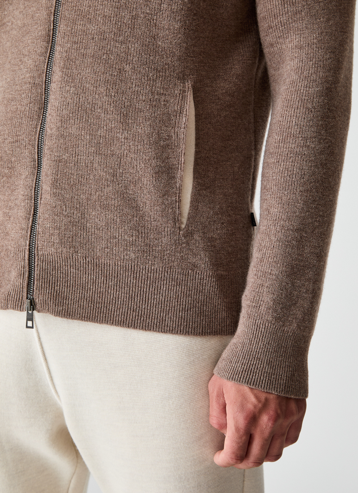 Strickjacke Zip 1/1 Arm, Twig Detailansicht 2