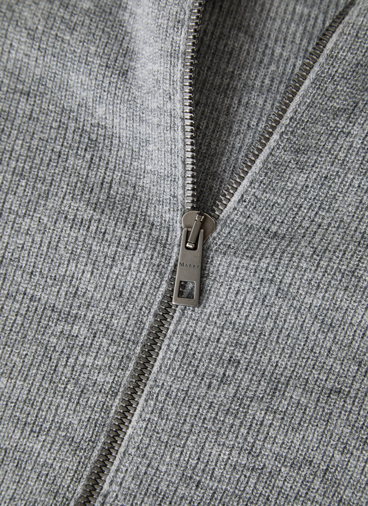 Strickjacke Zip 1/1 Arm, Smoky Grey 
