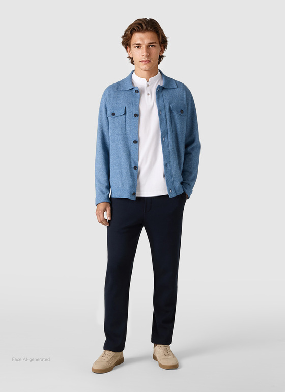 Strickjacke Knopf 1/1 Arm Midnight Sail Frontansicht