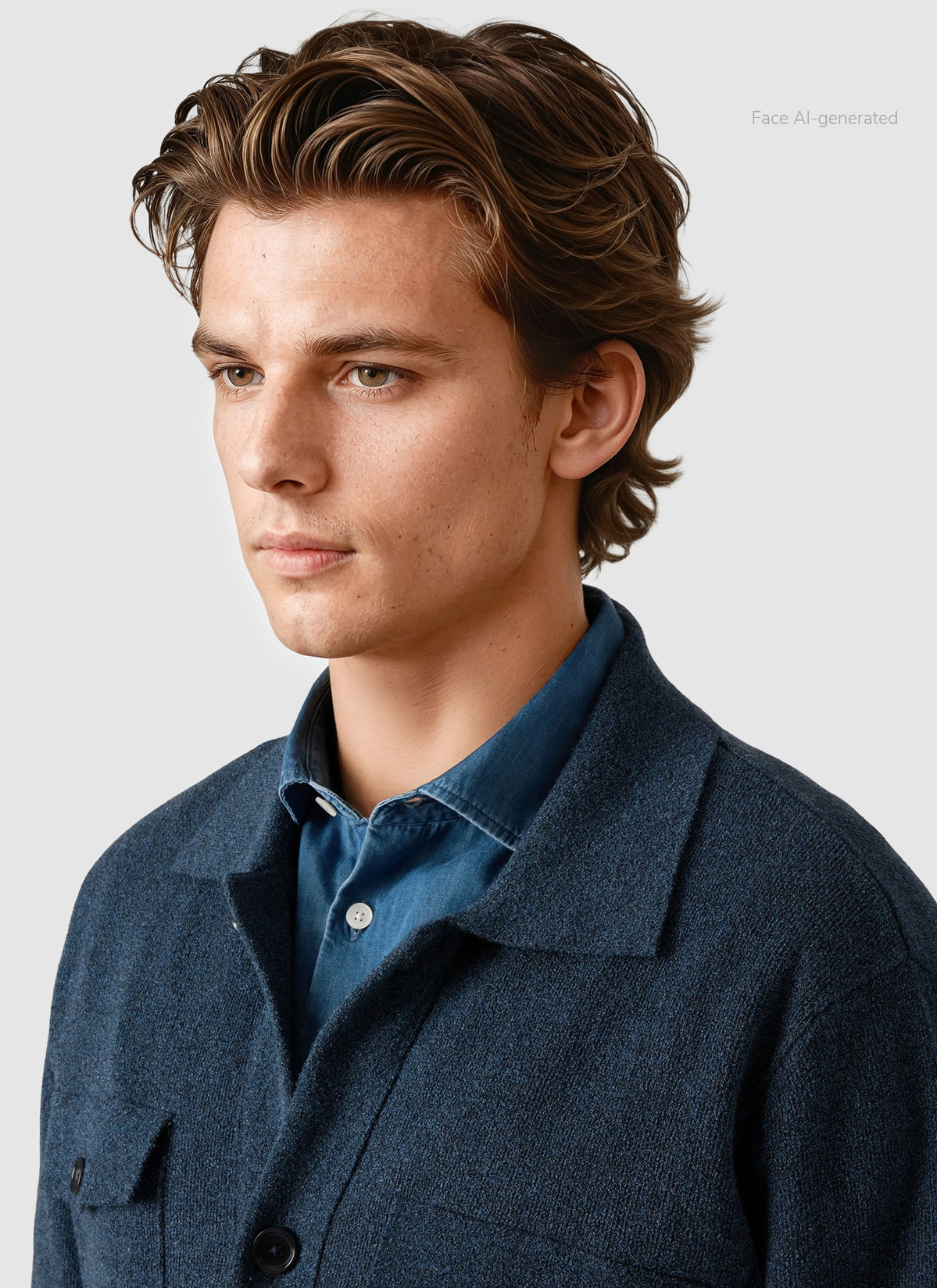 Strickjacke Knopf 1/1 Arm, Dawn Blue Detailansicht 1