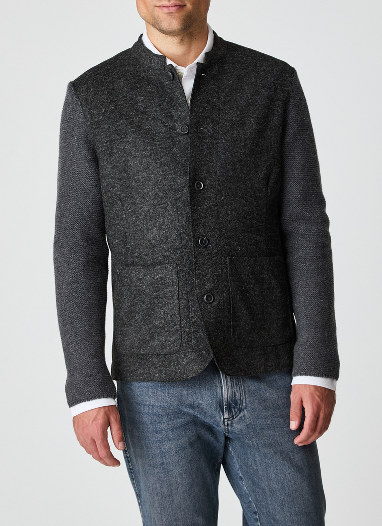 StrickjackeDark Grey Melange Frontansicht