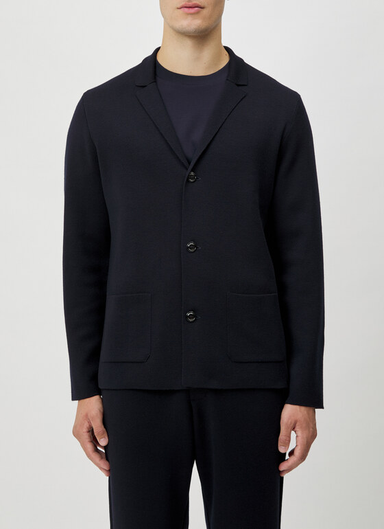 Strick Blazer Navy Frontansicht