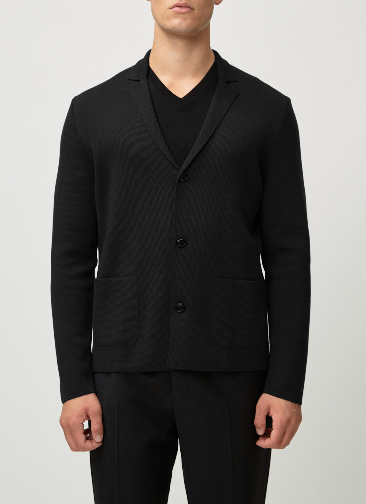 Strick Blazer, Black Detailansicht 1