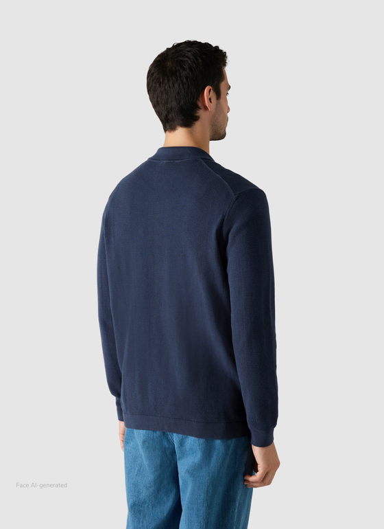 Strickjacke Knopf 1/1 Arm Dawn Blue Frontansicht