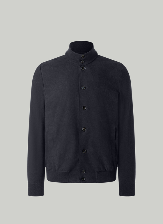 Strickjacke Knopf 1/1 Arm Navy Frontansicht
