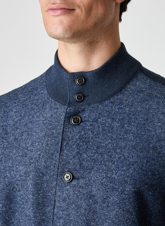 Strickjacke Knopf 1/1 Arm Nightfall Blue Frontansicht