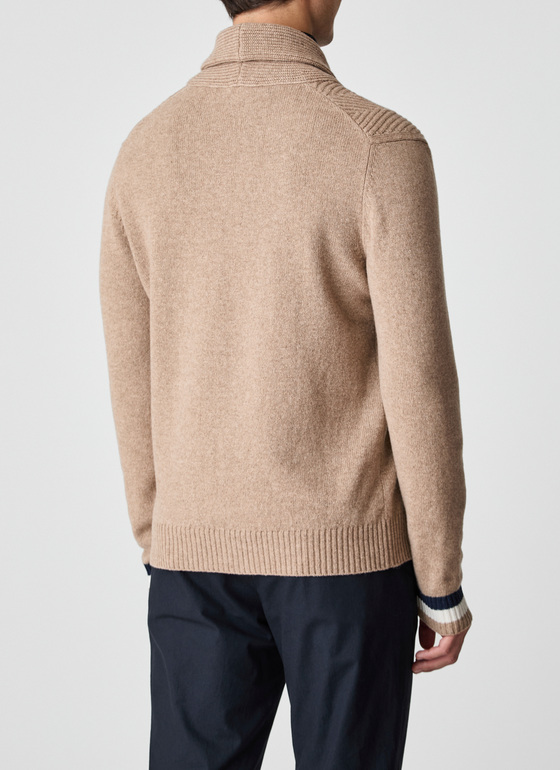 Strickjacke Schalkragen 1/1 Arm Hazelnut Frontansicht