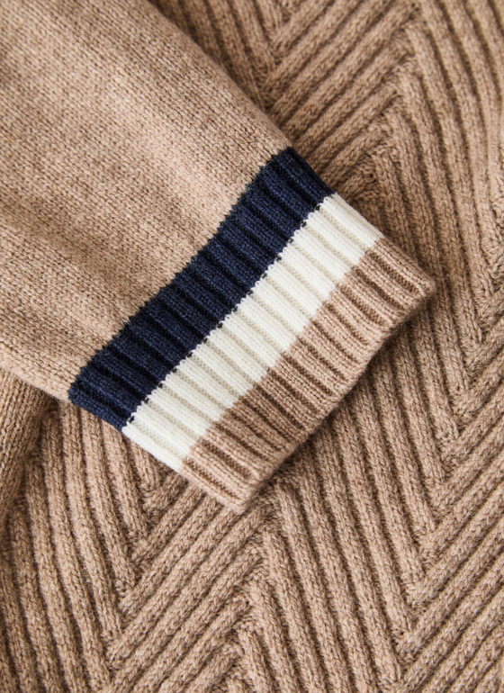 Strickjacke Schalkragen 1/1 Arm Hazelnut Frontansicht