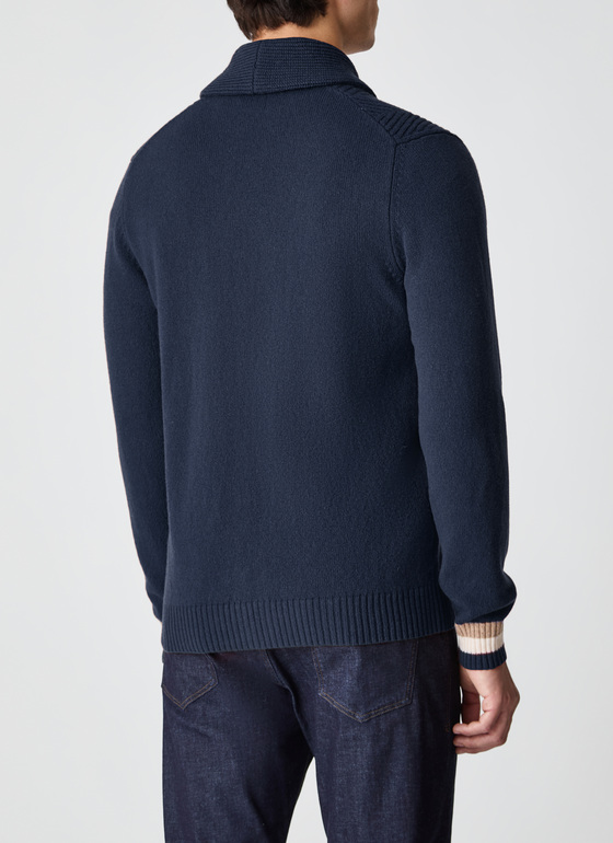 Strickjacke Schalkragen 1/1 Arm Bright Night Frontansicht