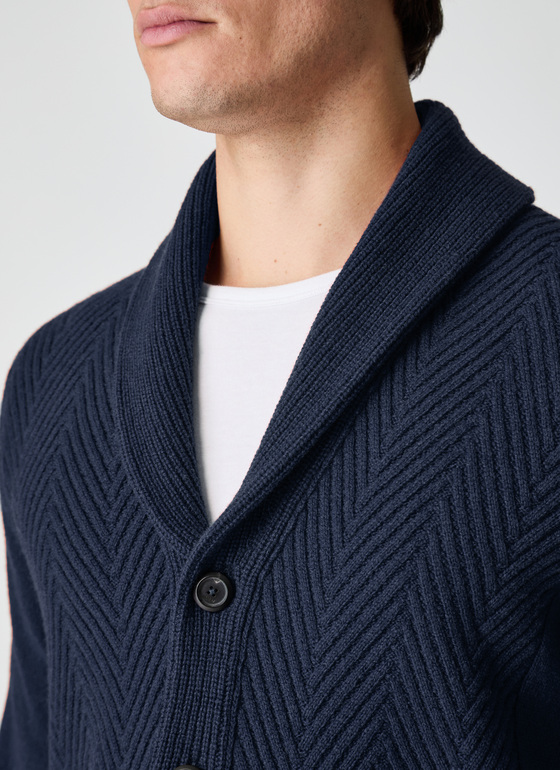 Strickjacke Schalkragen 1/1 Arm Bright Night Frontansicht