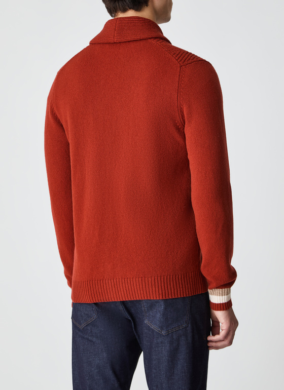 Strickjacke Schalkragen 1/1 Arm Light Buckeye Frontansicht