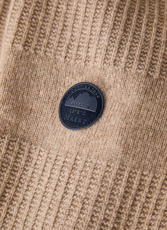 Strickjacke Zip 1/1 Arm Hazelnut Frontansicht