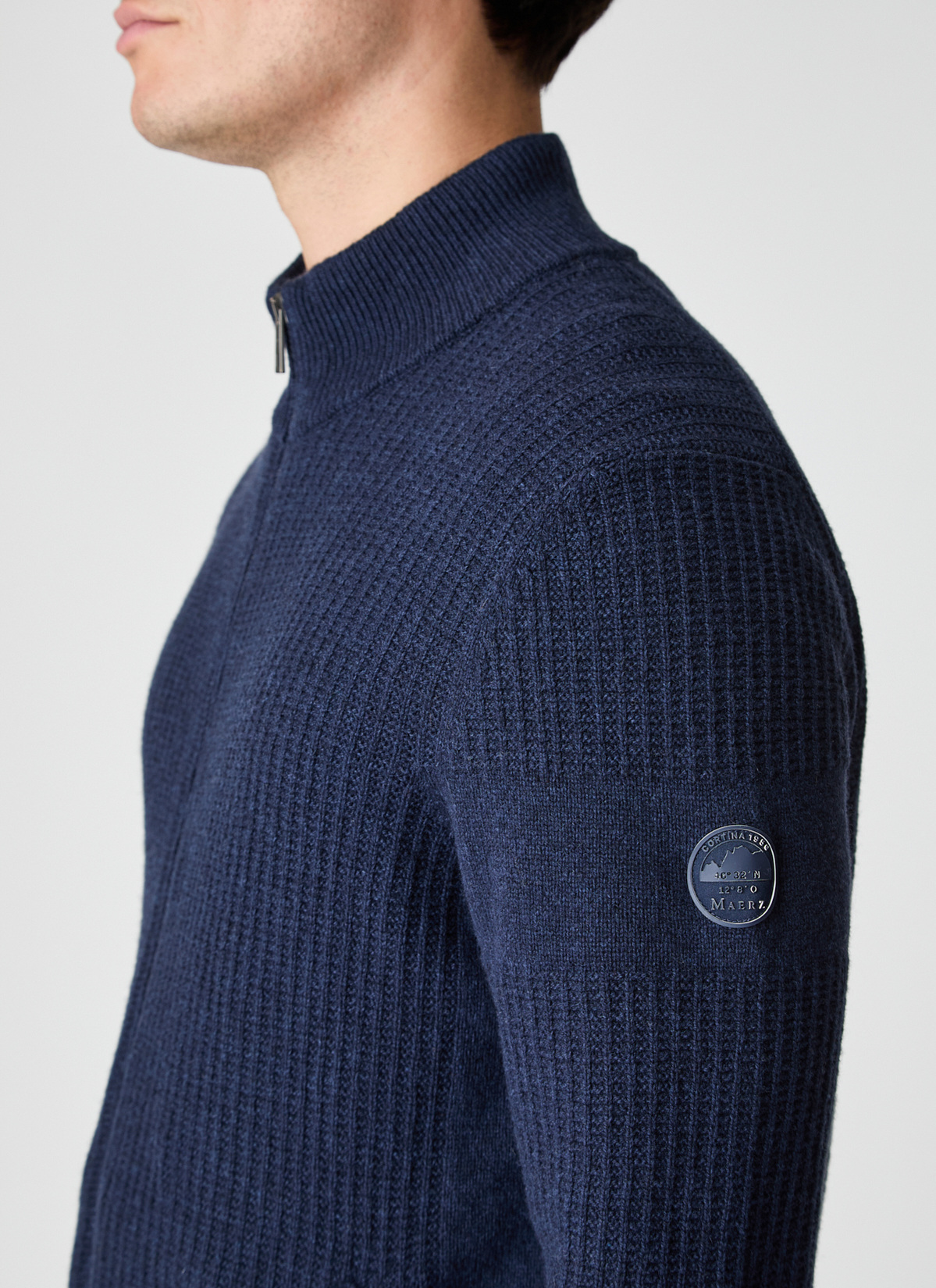 Strickjacke Zip 1/1 Arm, Bright Night Detailansicht 2