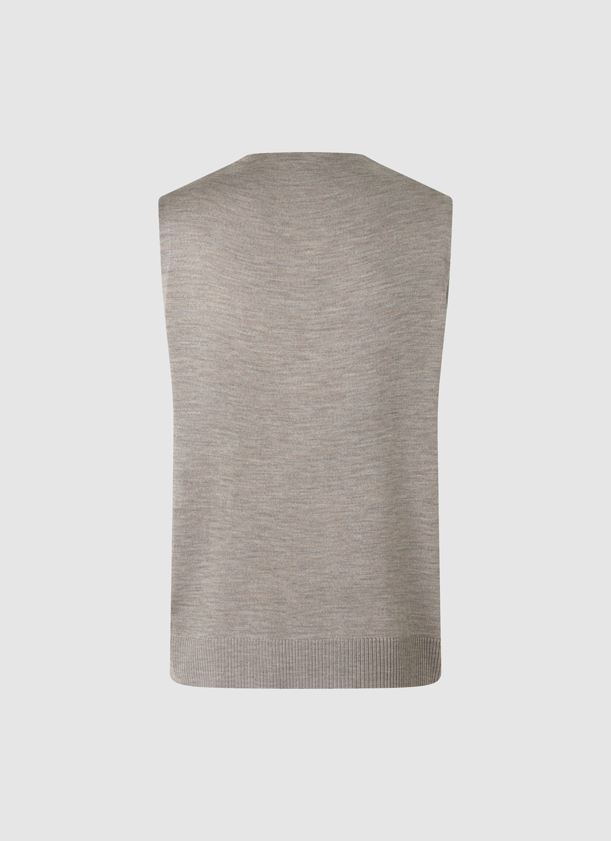 Superwash Strickweste Merinowolle, Iced Latte Rückansicht