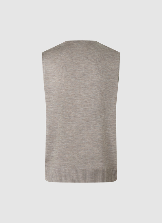 Superwash Strickweste Merinowolle Iced Latte Frontansicht