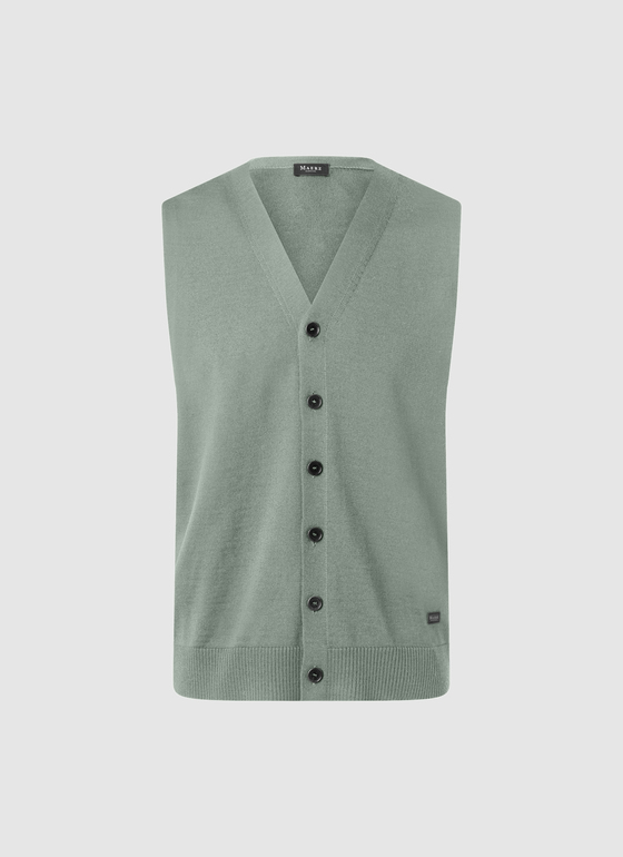 Superwash Strickweste Merinowolle Foggy Teal Frontansicht