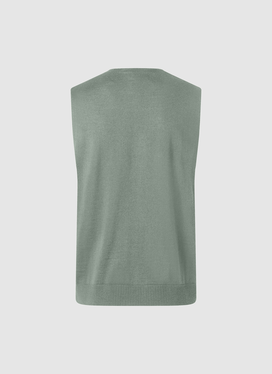 Superwash Strickweste Merinowolle Foggy Teal Frontansicht