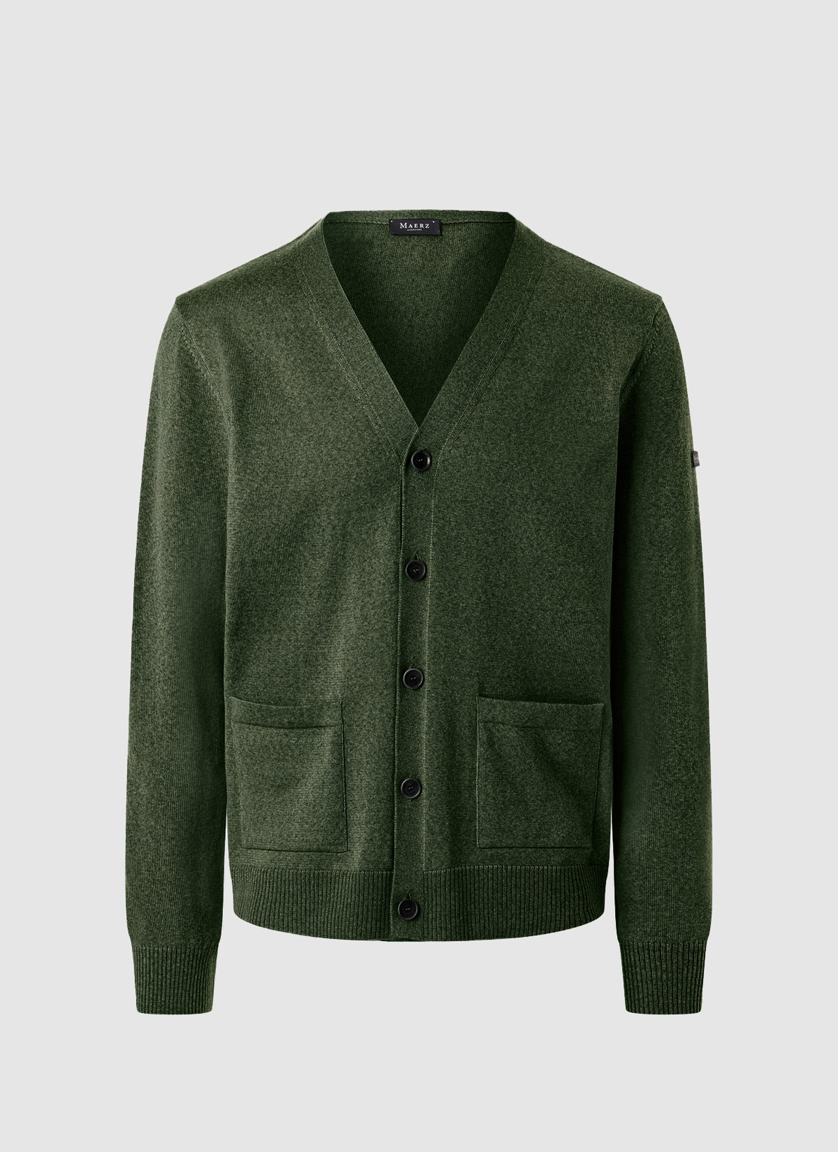 Strick Cardigan 1/1 Arm, Moos Garden Frontansicht