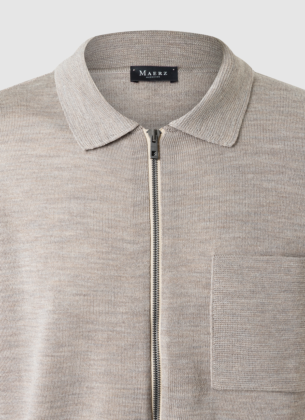 Strickjacke Zip 1/1 Arm, Iced Latte Detailansicht 1