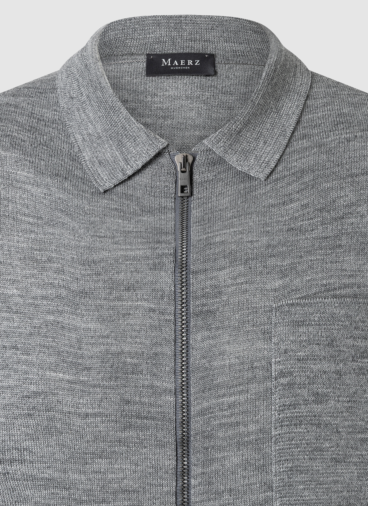 Strickjacke Zip 1/1 Arm, Shark Skin Detailansicht 1