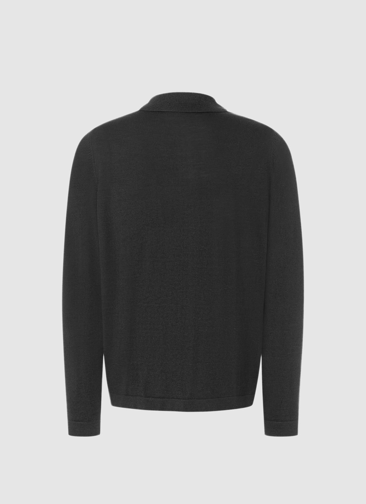 Strickjacke Zip 1/1 Arm, Anthrazit Rückansicht