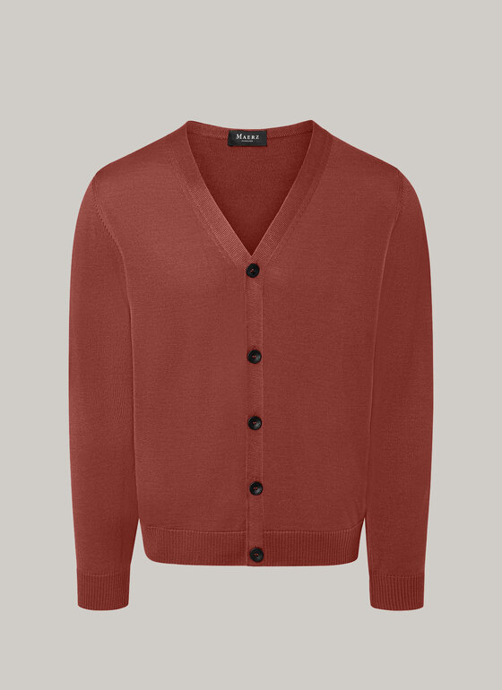 Strick Cardigan 1/1 Arm Red Planet Frontansicht