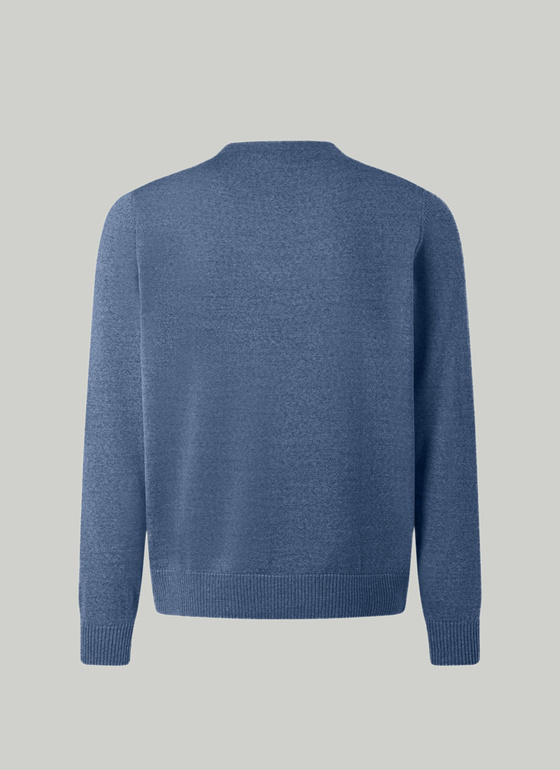 Strick Cardigan 1/1 Arm Nimes Blue Frontansicht