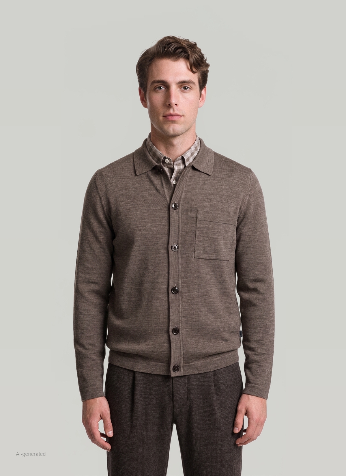 Strickjacke 1/1 Arm, Brownie Frontansicht