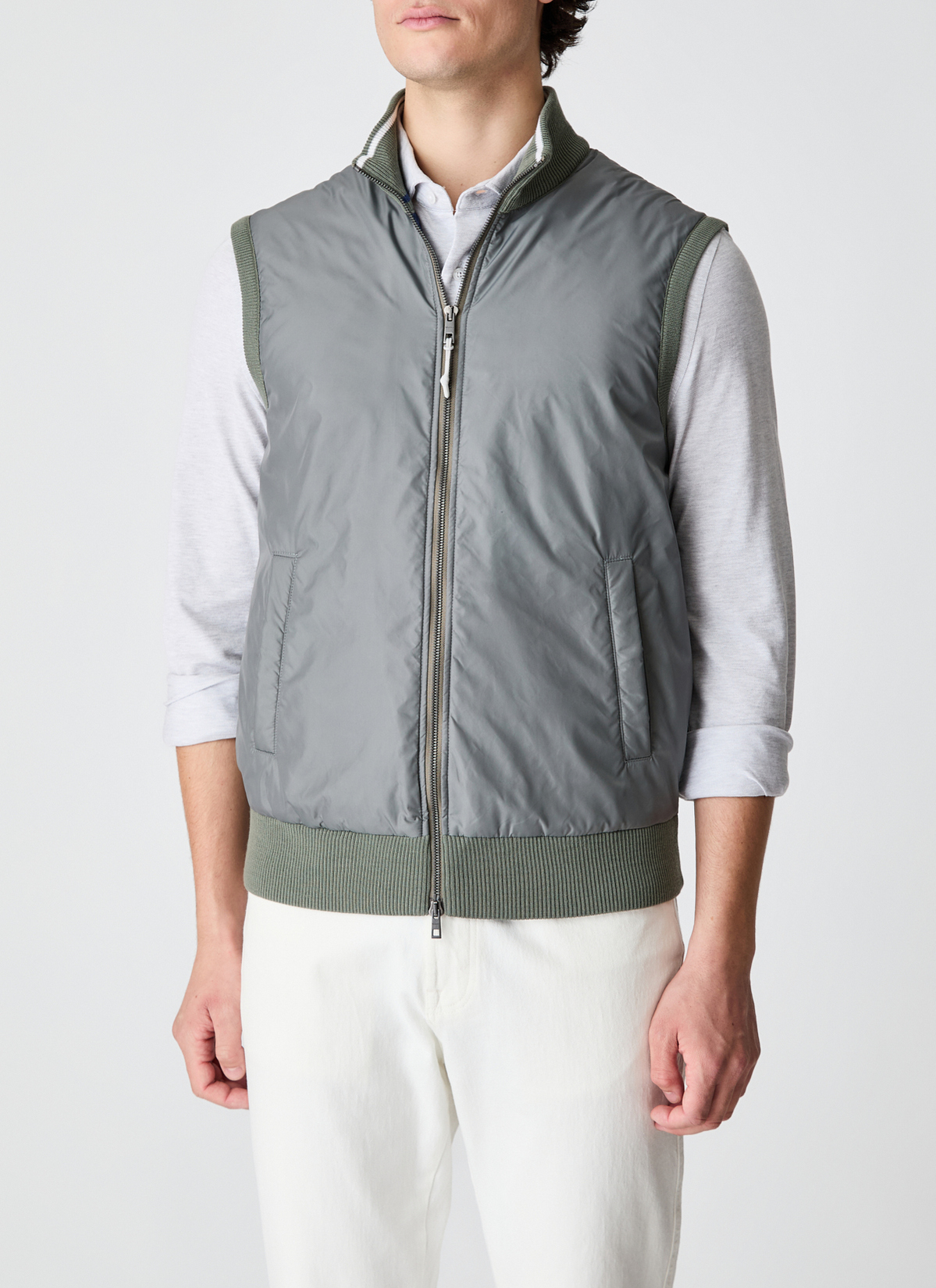 Weste, Foggy Teal Detailansicht 1