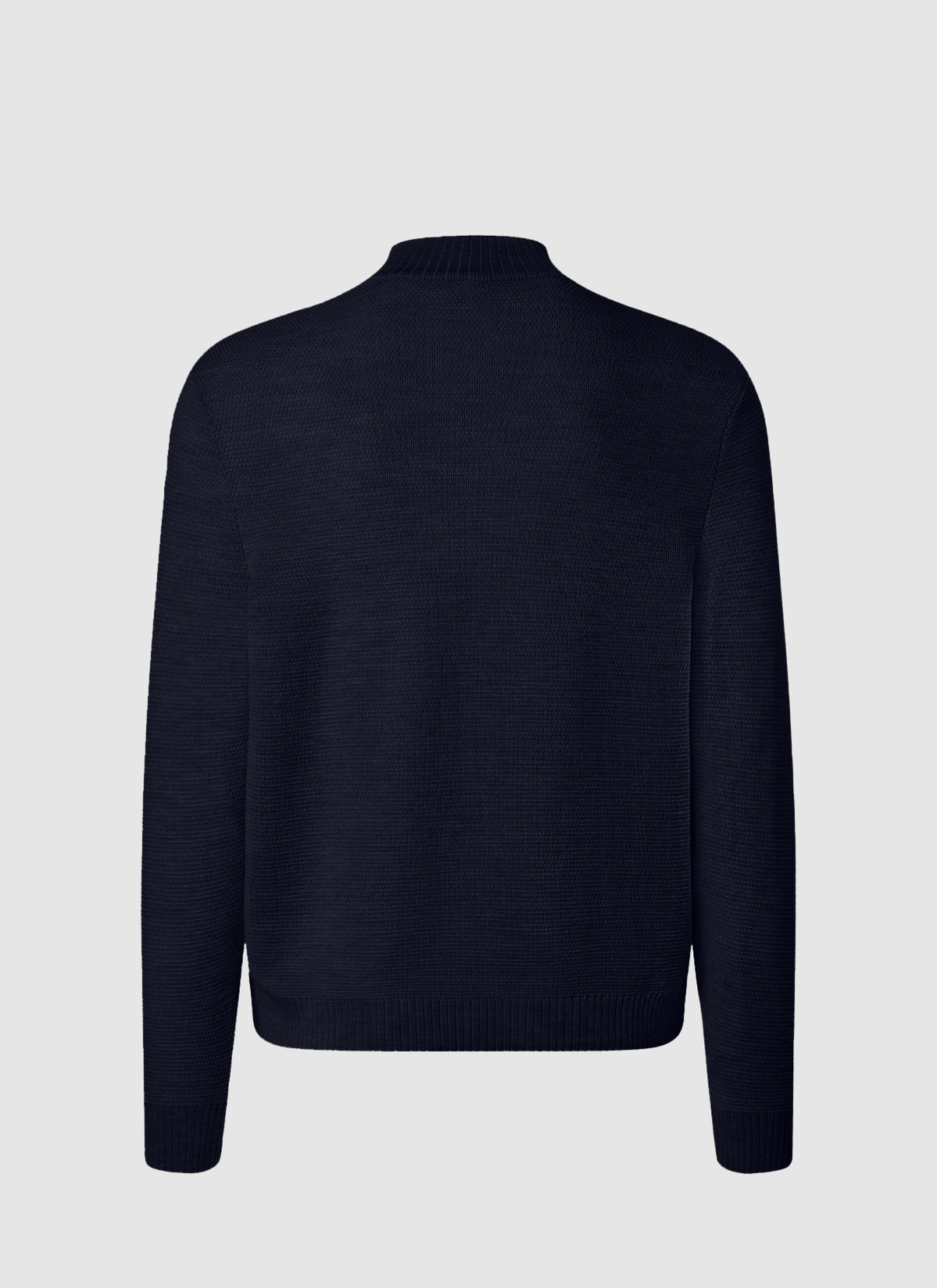 Strickjacke Zip 1/1 Arm, Navy Rückansicht